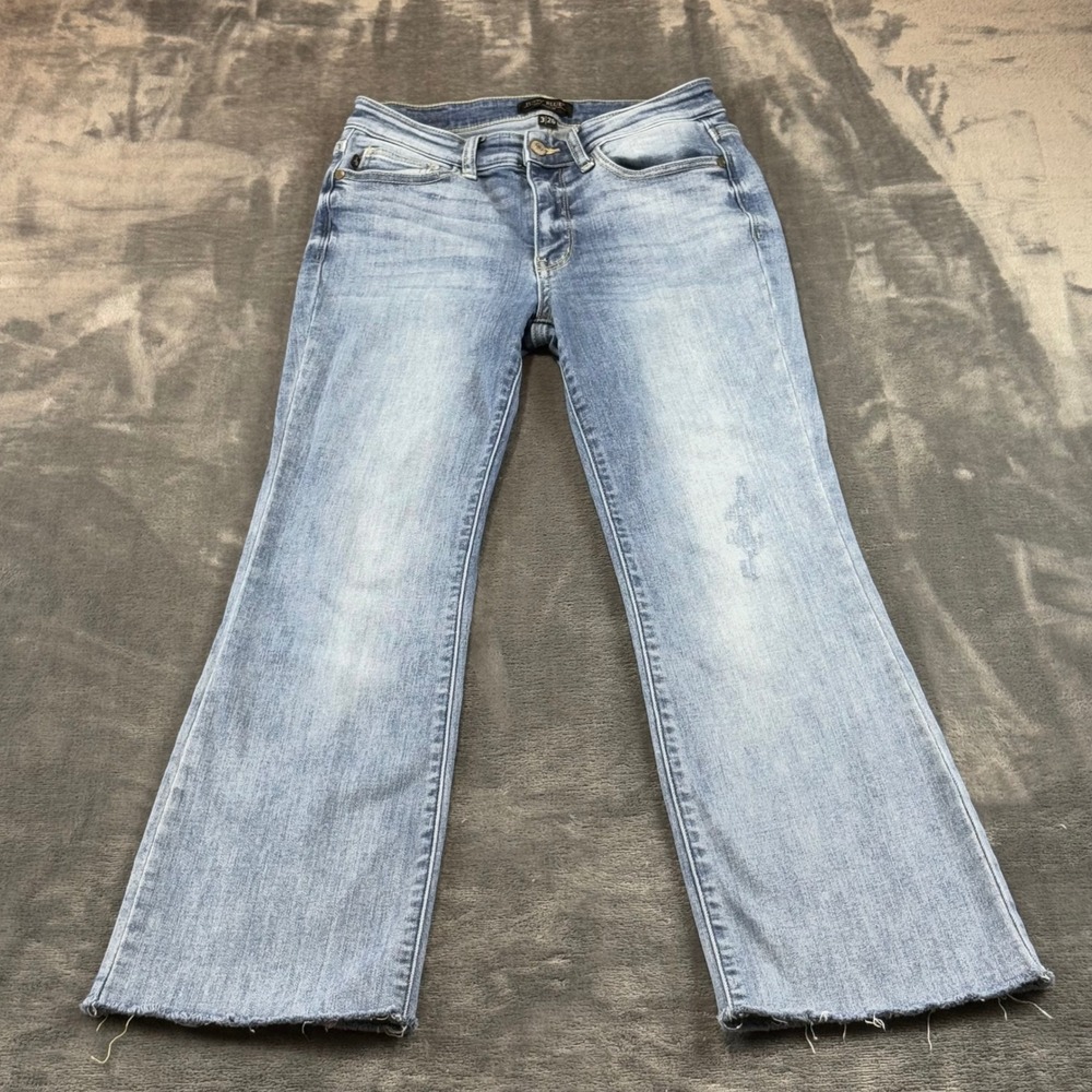 Judy Blue Los Angeles Bootcut Jeans Light Wash Raw Hem JB82337LT Size 3/26